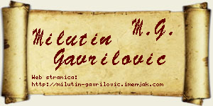 Milutin Gavrilović vizit kartica